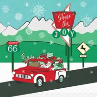 Retro Santa Driving I Fine Art Print