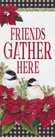 Chickadee Christmas Red - Friends Gather vertical Fine Art Print