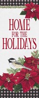 Chickadee Christmas Red - Home for the Holidays vertical Fine Art Print