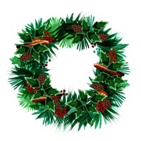 Christmas Hinterland IV Wreath Fine Art Print