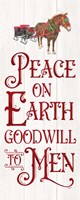Vintage Christmas Signs panel III-Peace on Earth Fine Art Print