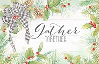 Holiday Gingham Wreath landscape Fine Art Print