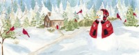 Snowman Christmas panel I Fine Art Print