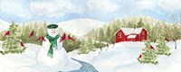 Snowman Christmas panel II Fine Art Print