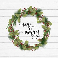 Cozy Christmas Wreath I Fine Art Print