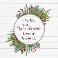 Cozy Christmas Wreath II Fine Art Print