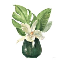 Tropical Leaves I on White Framed Print