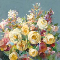 Joy of the Garden Sq II Yellow Fine Art Print