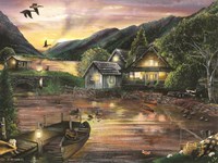 Lakefront Camping II Fine Art Print