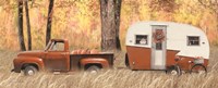 Fall Camping with bike Fine Art Print