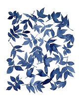 Indigo Fallen Leaves I Framed Print