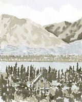 Watercolor Mountain Retreat I Fine Art Print