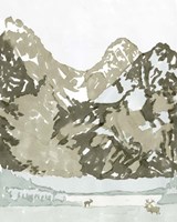 Watercolor Mountain Retreat II Fine Art Print