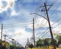 Urban Lines & Poles III Fine Art Print