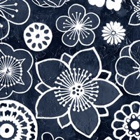 Navy Cascade I Fine Art Print