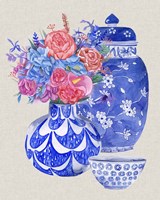 Delft Blue Vases I Fine Art Print