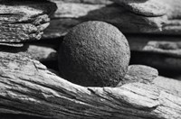 Wood And Metal Ball Abstract Fine Art Print