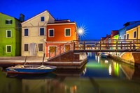 Europe, Italy, Burano Sunset On Canal Fine Art Print
