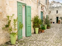 Italy, Basilicata, Matera Plants Adorn The Outside Walls Of The Sassi Houses Fine Art Print