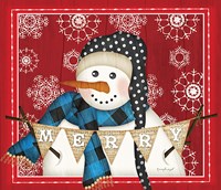Merry Snowman Fine Art Print