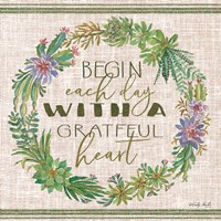 Grateful Heart Succulent Wreath Fine Art Print