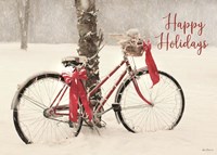 Happy Holidays Snowy Bike Fine Art Print