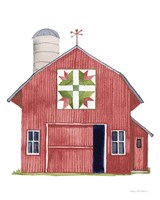 Life on the Farm Barn Element I Dark Red Fine Art Print