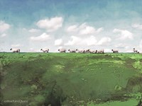 Distant Hillside Sheep by Day Fine Art Print