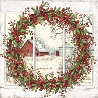 Winter Barn Window View I Fine Art Print