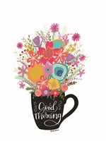 Good Morning Coffee Floral Fine Art Print