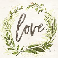 Love Greenery Wreath Fine Art Print