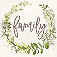 Family Greenery Wreath Fine Art Print