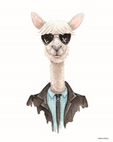 Alpaca in Aviators Fine Art Print