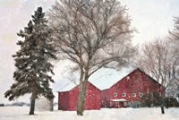 Snowy Barn Fine Art Print