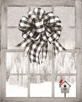 Christmas Birdhouse with Bow Fine Art Print