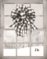 Christmas Deer with Bow Fine Art Print