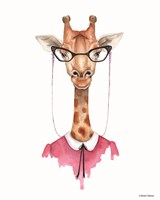 Giraffe in Glasses Fine Art Print