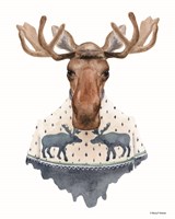 Moose in a Moose Sweater Fine Art Print