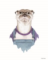 Otter in Overalls Fine Art Print