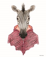 Zebra in a Zipup Fine Art Print