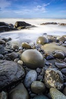 Sunrise On Coast Beach And Rocks Fine Art Print