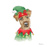 Holiday Paws VII on White Fine Art Print