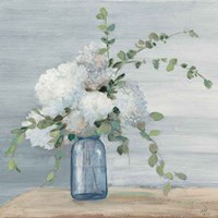Morning Bouquet Navy Crop Fine Art Print