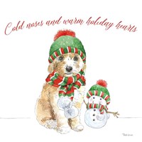 Holiday Paws IV on White Fine Art Print