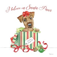 Holiday Paws II on White Fine Art Print