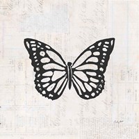 Butterfly Stamp BW Framed Print