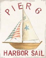 Floursack Nautical VII Red Framed Print