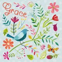 Budding Beauty IV Light Blue Fine Art Print