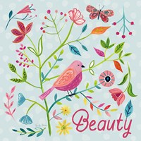 Budding Beauty III Light Blue Fine Art Print