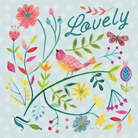 Budding Beauty II Light Blue Fine Art Print